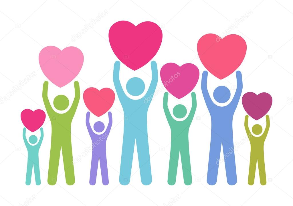 People from all over the world giving their love concept Stock Vector ...