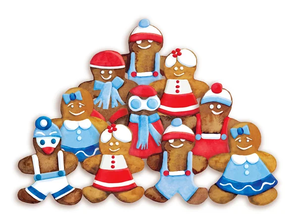 Vánoční cukroví - legrační upravené soubory cookie — Stock fotografie