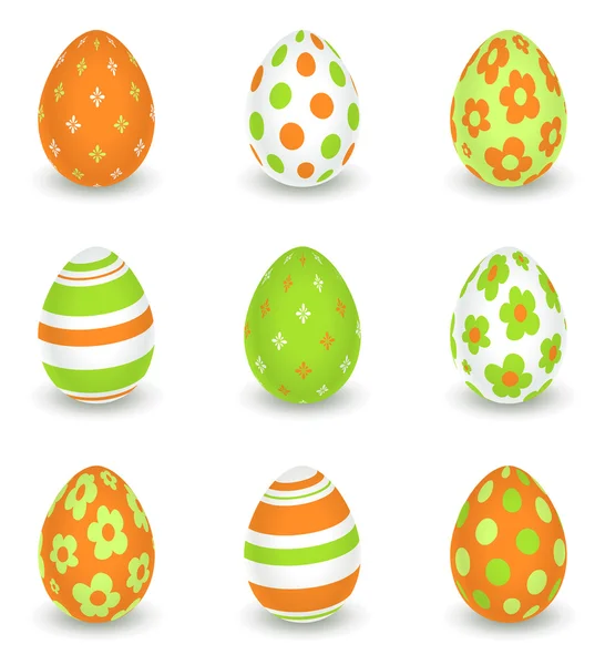 Huevos de Pascua decorados brillantes — Vector de stock