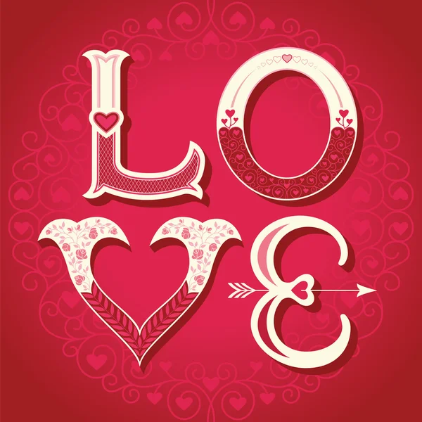 Valentines day background - love letters with hearts — Stock Vector