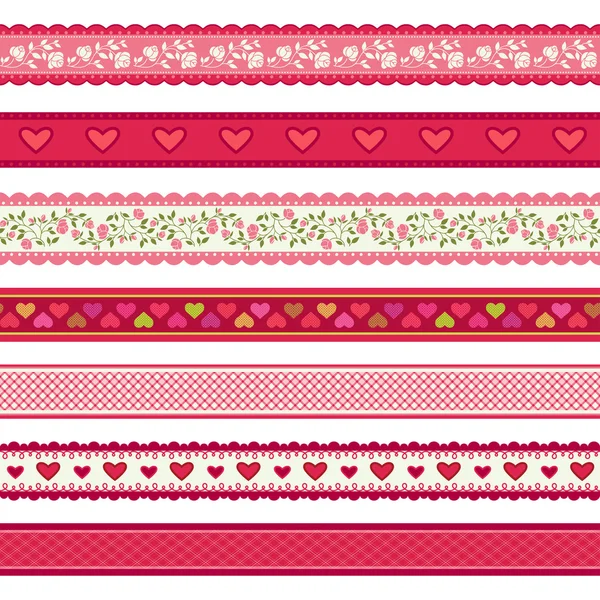 San Valentino nastri set — Vettoriale Stock