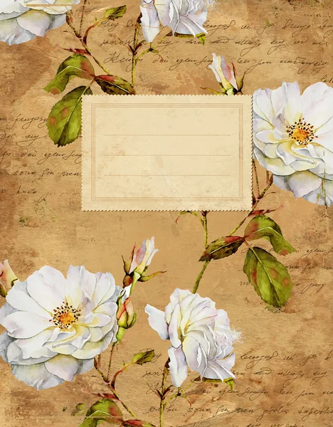 Vintage rozen floral notebook cover — Stockfoto