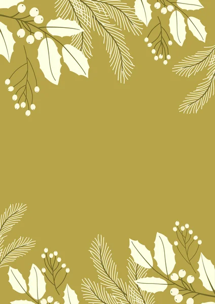 Cartel de Navidad fondo con flor de acebo — Vector de stock