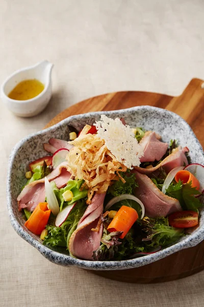 Salad Smoked duck breast salad with yuzu dressing