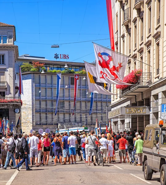 Zurigo in occasione della Giornata nazionale svizzera — Foto Stock