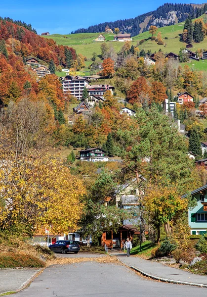 Улица в Engelberg, Switzerland — стоковое фото