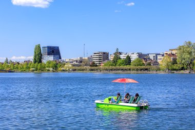 İlkbaharda göl Zug