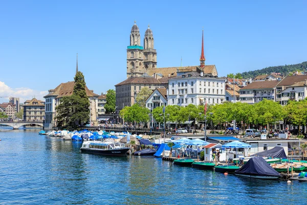 Limmatquai quay in Zurich, Switzerland — Stock Photo, Image