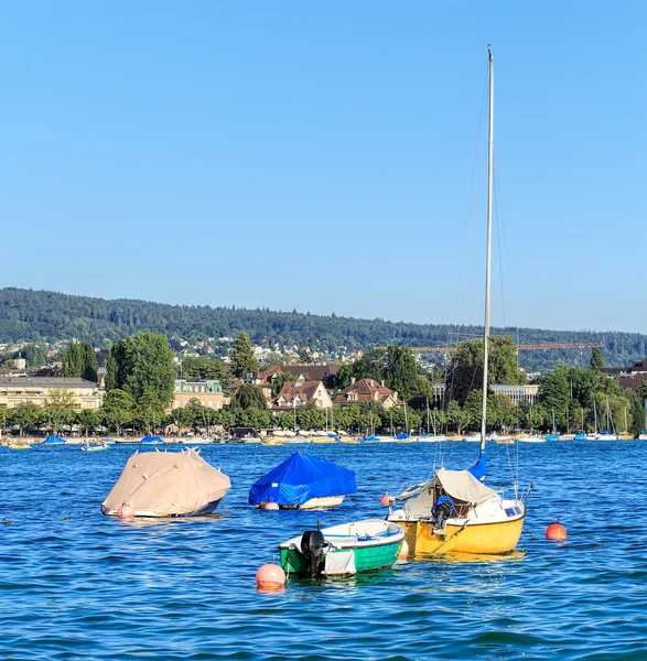 Boats on Lake Zurich — Stock Photo, Image