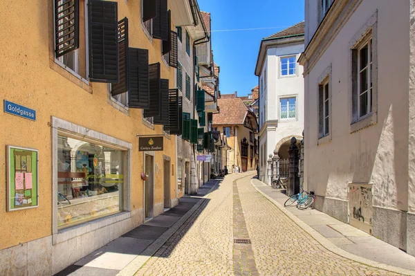 Goldgasse street a Soletta, Svizzera — Foto Stock