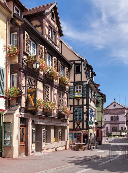 Calle del casco antiguo en Colmar — Foto de Stock