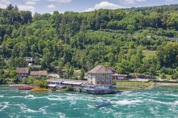 Fleuve Rhin juste en dessous des chutes du Rhin — Photo