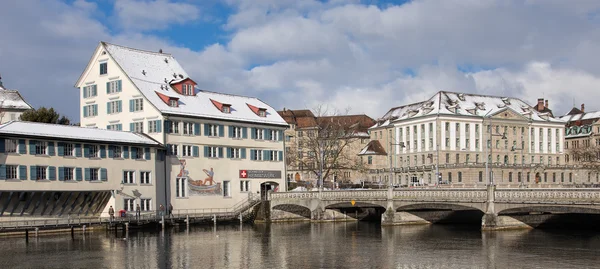 Zurich vintern stadsbild — Stockfoto