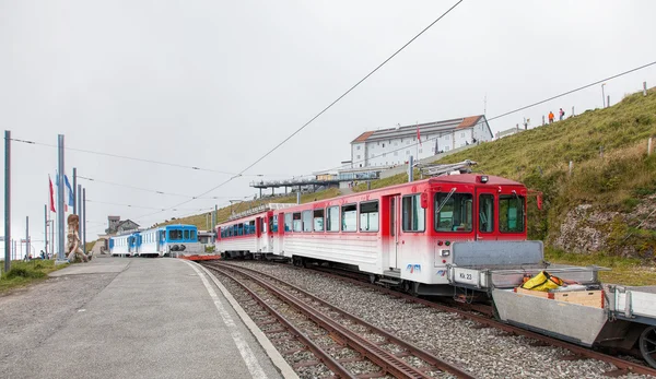 Järnvägsstationen på toppen av Mt. Rigi — Stockfoto