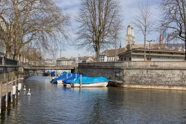 Zurich, the Limmat river — Stock Photo, Image