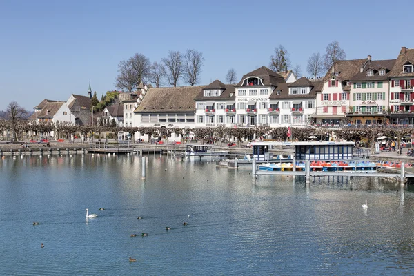 Rapperswil, view on the Seequai quay — Stock Photo, Image