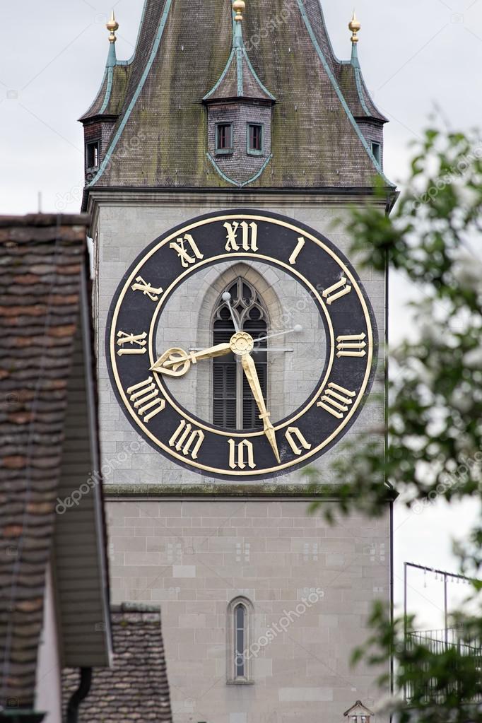 Clock of the St. Peter Church in Zurich