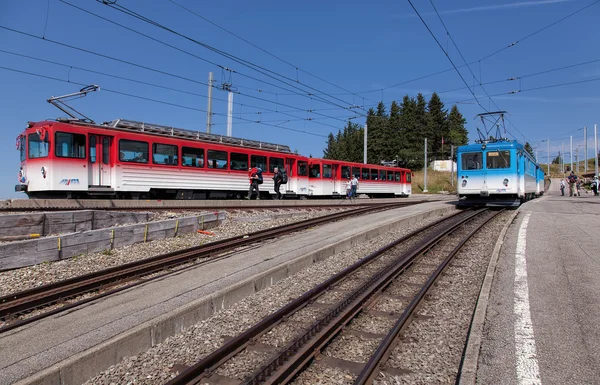 Rigi Railways trains on Mount Rigi — Stockfoto