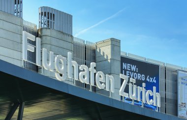 Upper part of the Zurich Airport building