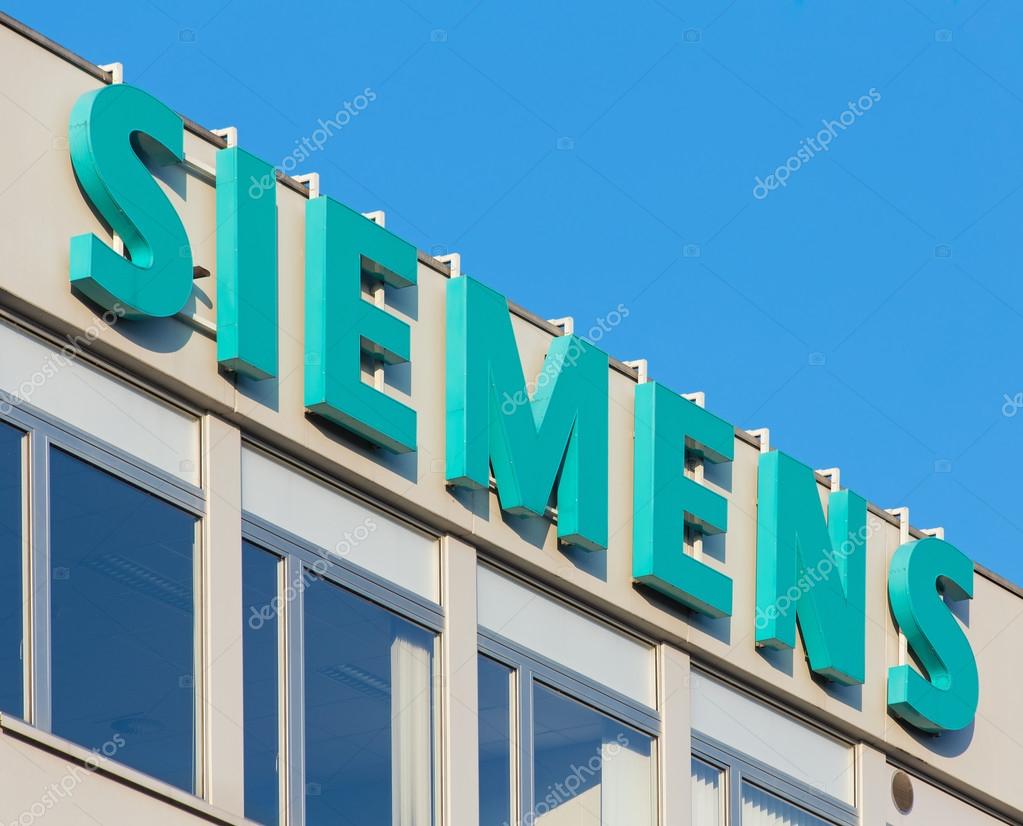 Wallisellen, Switzerland - 5 August, 2015: upper part of the Siemens building. Siemens is a multinational conglomerate company headquartered in Berlin and Munich.