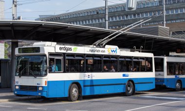 Trolleybus in Lucerne clipart