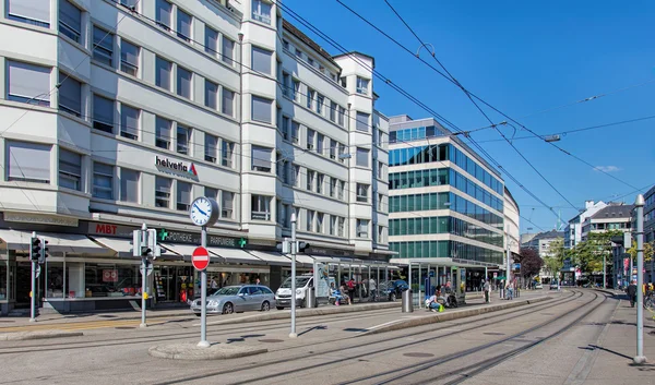 Calle Bleicherweg en Zurich —  Fotos de Stock