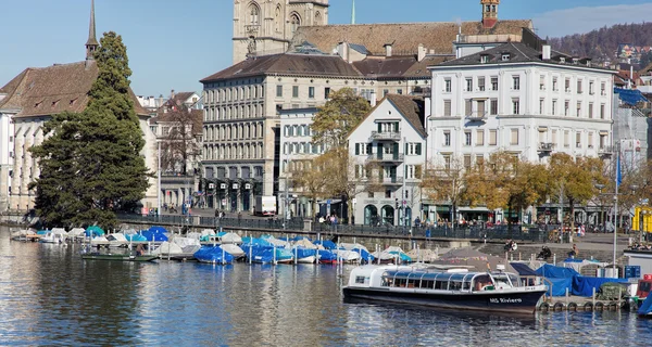 Limmatquai quay in Zurich — Stock Photo, Image