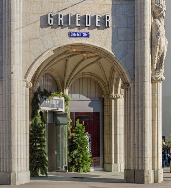 Entrance to the Bongenie Grieder store in Zurich clipart