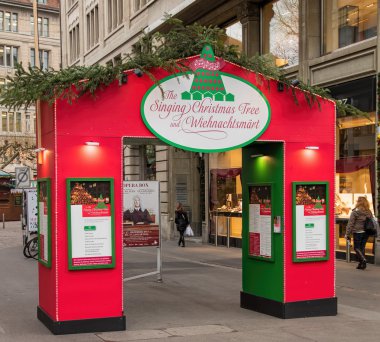 Christmas decoration on the Bahnhofstrasse street in Zurich clipart