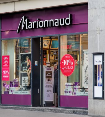 Entrance of the Marionnaud store on the Bahnhofstrasse street clipart