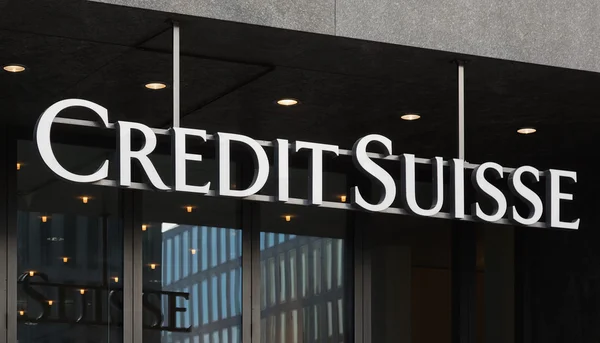 Credit Suisse sign — Stock Photo, Image