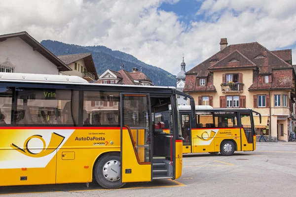 Bokför bussar i Ilanz — Stockfoto