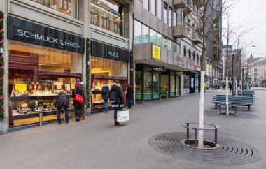 Bahnhofstrasse street in Zurich clipart