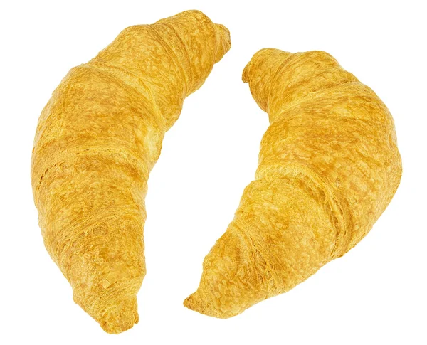 Två croissanter isolerad på vit — Stockfoto