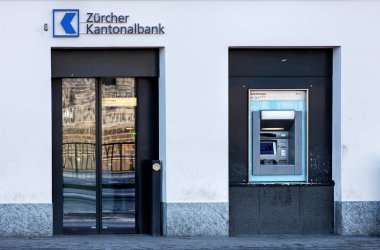 Entrance of the Zurich Cantonal Bank office clipart