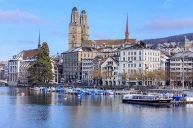 Zürih cityscape kışın