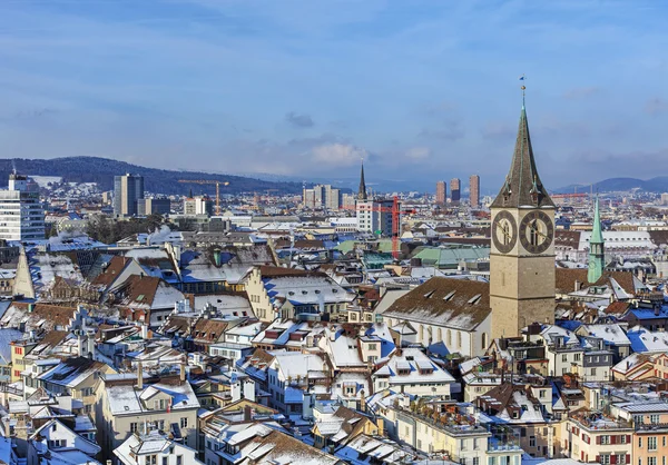 Zurich cityscape in winter — Stock Photo, Image