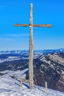 Kışın Mount Rigi üst kısmında görüntüleyin