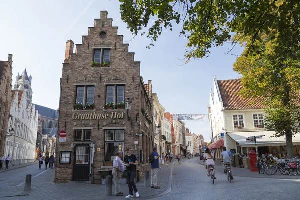 Typische Stadthäuser von Brügge — Stockfoto