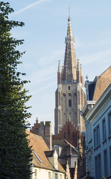 Brygge, Belgien. Vårfrukyrkan ( — Stockfoto