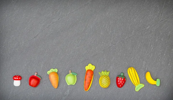 Rekreace kusů ovoce a zeleniny — Stock fotografie