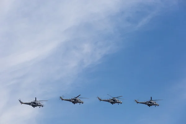 MI-24 attack helicopters — Stock Photo, Image