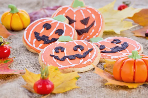 Décor Halloween cookies citrouille — Photo