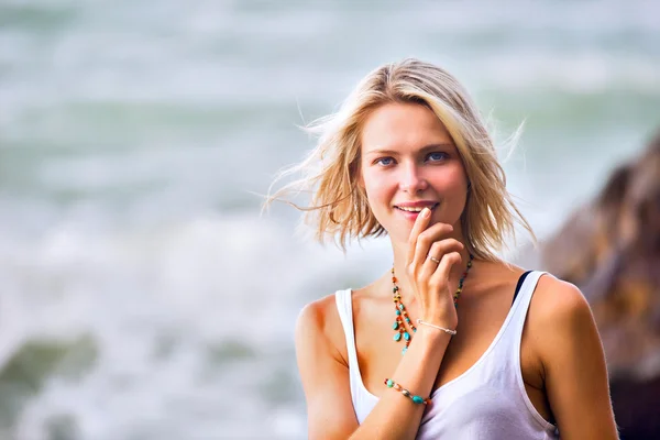 Beautiful young blonde woman — Stock Photo, Image