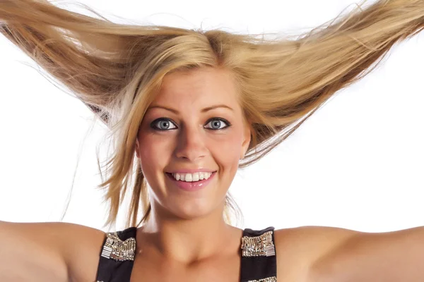Ansikte av en blond flicka — Stockfoto
