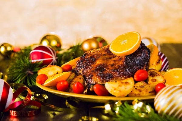 Christmas baked duck — Stock Photo, Image