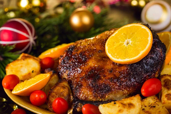 Anatra al forno di Natale — Foto Stock