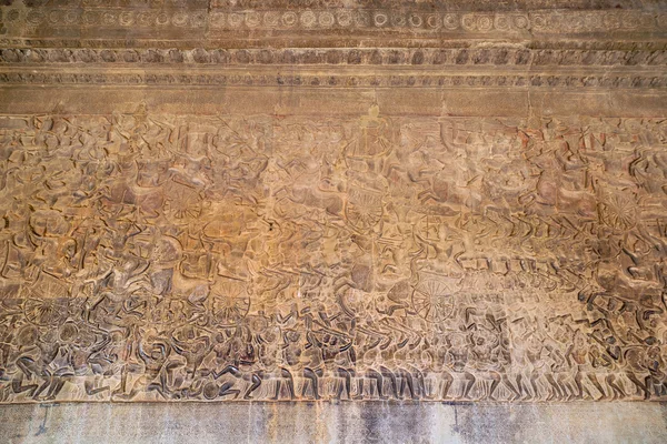 Αρχαία Khmer ανάγλυφο στο Angkor Wat ο ναός, Καμπότζη — Φωτογραφία Αρχείου