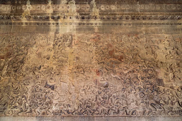 Αρχαία Khmer ανάγλυφο στο Angkor Wat ο ναός, Καμπότζη — Φωτογραφία Αρχείου