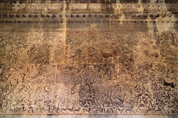 Αρχαία Khmer ανάγλυφο στο Angkor Wat ο ναός, Καμπότζη — Φωτογραφία Αρχείου